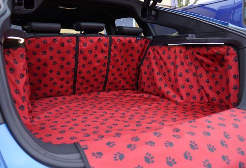 Red with Black Paw Print Boot Liner Example